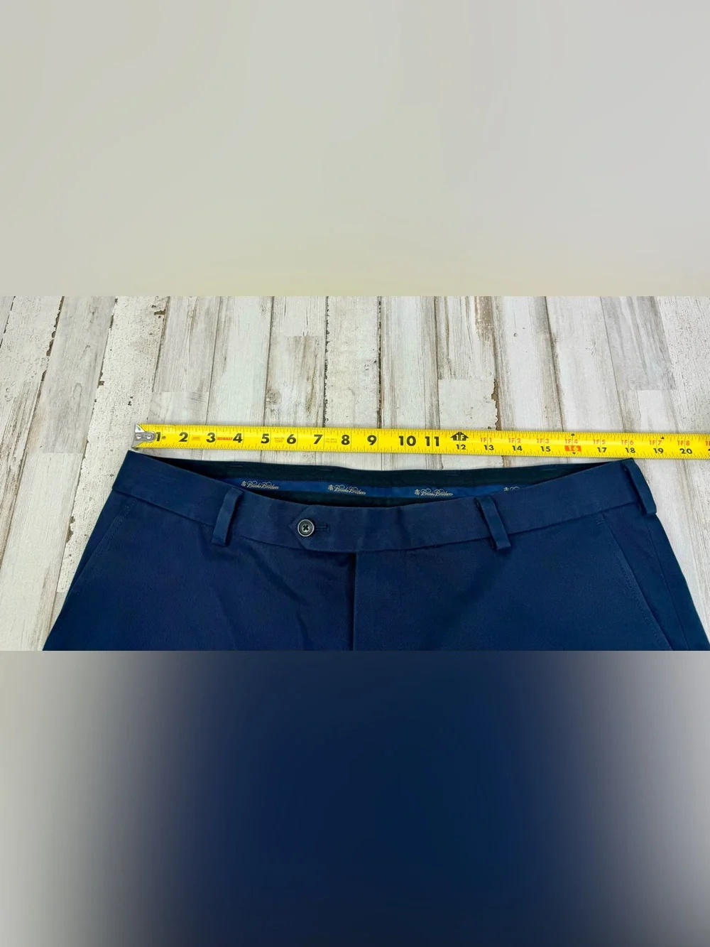Brooks Brothers Advantage Chino Milano Pleated Khaki Pants Mens 36x34 Navy Blue